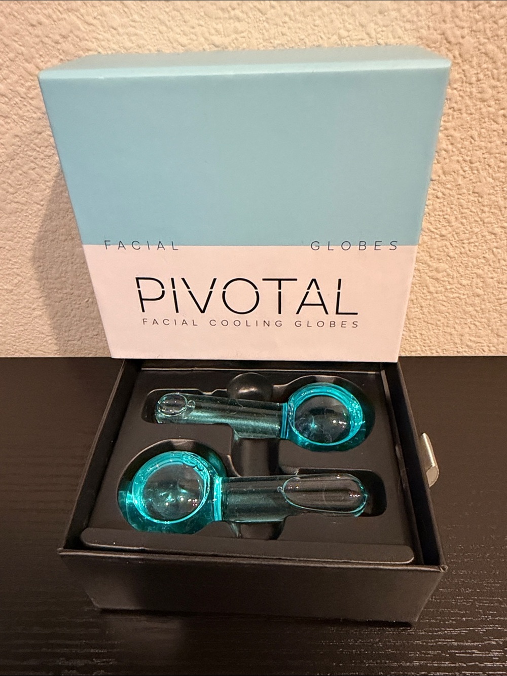Pivotal Facial Cooling Globes — Teal Glass Facial Globes